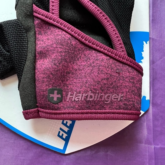Harbinger Women FlexFit Leather Workout Weightlifting Strength Gloves Pad Merlot - Picture 5 of 6